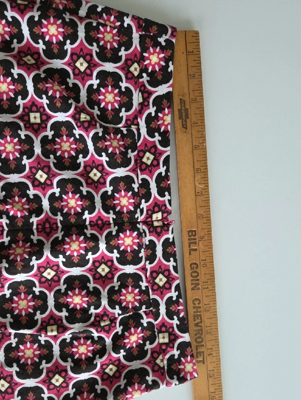Harold's Pink Brown Geometric Floral Tile Mod Mini Skirt Sz 8 Retro mad men